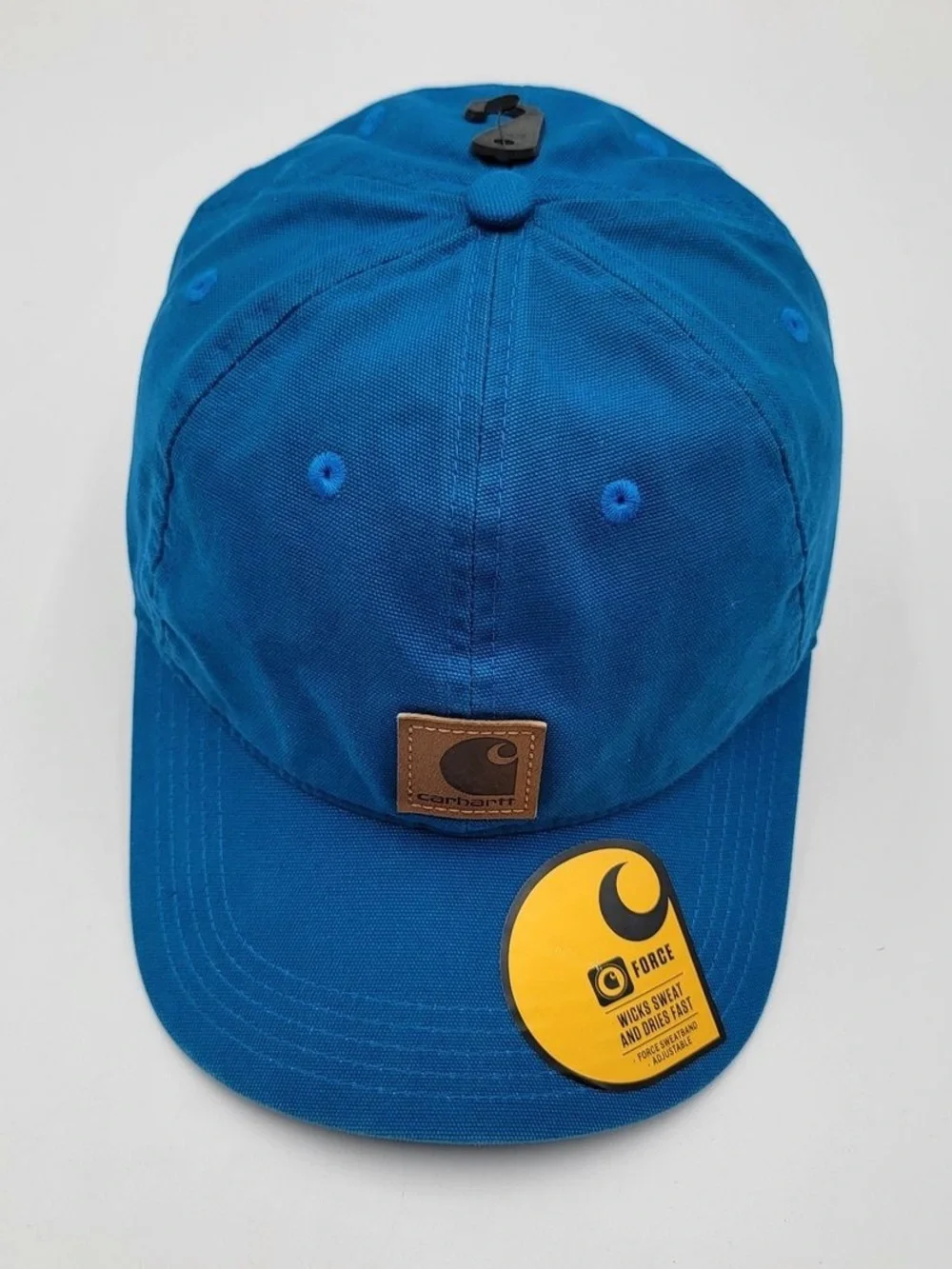 💙 Carhartt Blue Canvas Cap with Leather Patch AH0289 NWT